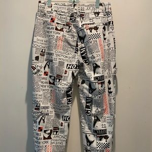 Newspaper Print Pants